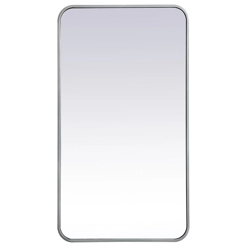 Elegant Furniture & Lighting Elegant Decor Evermore 20x36" Soft Corner Metal Rectangular Mirror In Silver 3 Elegant Furniture & Lighting Elegant Decor Evermore 20x36" Soft Corner Metal Rectangular Mirror In Silver