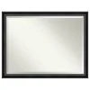 Amanti Art Grand Black Narrow Beveled Bathroom Wall Mirror - 44 X 34 In.