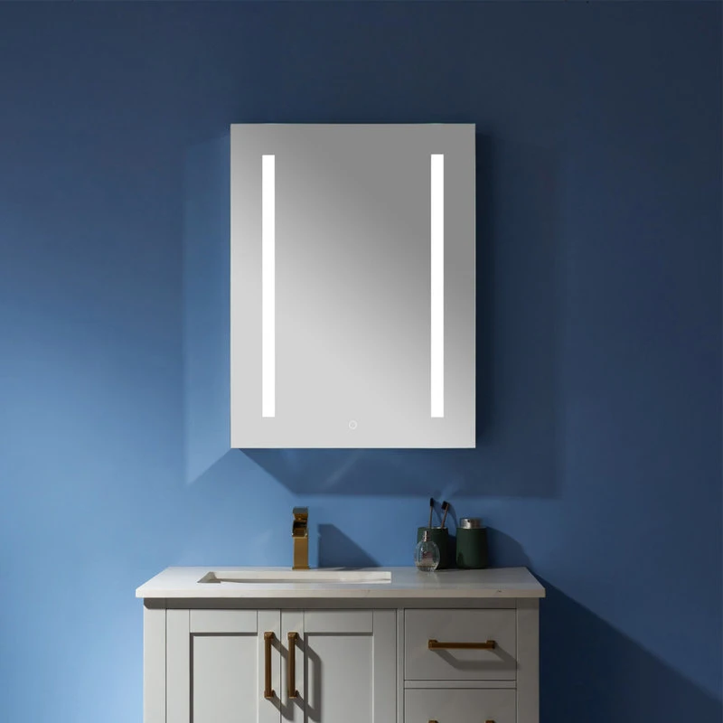 Vinnova Rectangular Frameless Lighted Medicine Cabinet Wall Mounted Mirror, 24" 3 Vinnova Rectangular Frameless Lighted Medicine Cabinet Wall Mounted Mirror, 24"