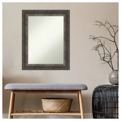 Amanti Art Bark Rustic Char Non-Beveled Bathroom Wall Mirror - 23 X 29 In. -Laural Home Shop 5ad1ba5e02bddc58 6186 w800 h800 b1 p0