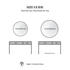 Madeleine Home Inc. Wessex Modern Mirror With Designer Frame, Black, 23" -Laural Home Shop 5ae10e7e0f993045 9802 w800 h800 b0 p0