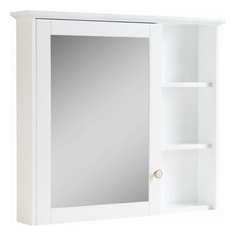 Wellfor Bathroom Solid Wood Medicine Cabinet With Silver Coated Mirror, 34"x30", White 9 Wellfor Bathroom Solid Wood Medicine Cabinet With Silver Coated Mirror, 34"x30", White - Image 7