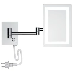 Wellfor Group LLC Wall Mount LED Two-Sided Magnifying Bathroom Makeup Mirror 3X Magification