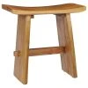 Vida XL International B.V. VidaXL Solid Teak Wood Stool 19.6" Versatile Sturdy Unique Pattern Seating