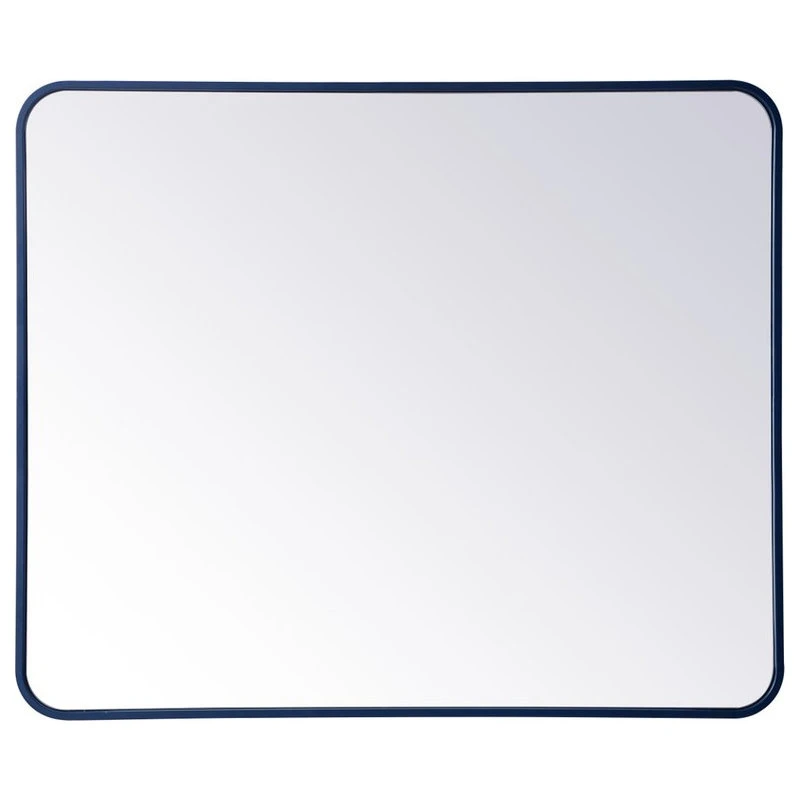 Elegant Furniture & Lighting Elegant Decor MR803036BL Soft Corner Metal Rectangular Mirror, 30"x36", Blue 3 Elegant Furniture & Lighting Elegant Decor MR803036BL Soft Corner Metal Rectangular Mirror, 30"x36", Blue