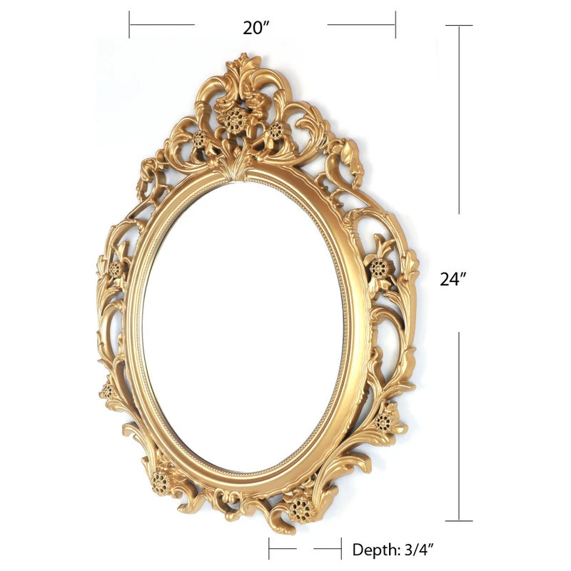 Mirrorize Canada 24"x20" Oval Gold Wall Mirror 4 Mirrorize Canada 24"x20" Oval Gold Wall Mirror - Image 2