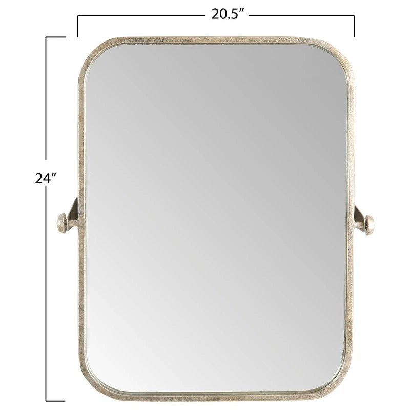 CREATIVE CO-OP Metal Framed Pivoting Wall Mirror, Brushed Gold 4 CREATIVE CO-OP Metal Framed Pivoting Wall Mirror, Brushed Gold - Image 2