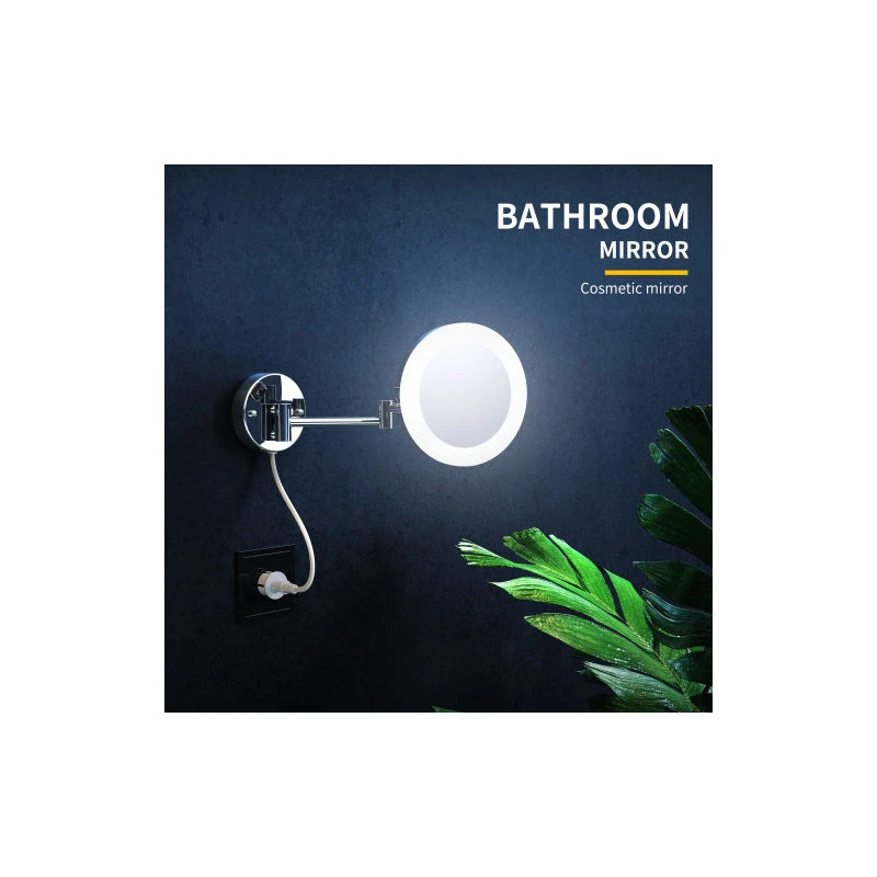 Wellfor 8" LED Wall Mount Two-Sided Makeup Vanity Mirror 3X Magification Rotation 4 Wellfor 8" LED Wall Mount Two-Sided Makeup Vanity Mirror 3X Magification Rotation - Image 2