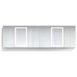 Krugg Reflections USA 120x36 LLLRRR, Recessed Or Surface Mount Medicine Cabinet 24 Shelves, LED
