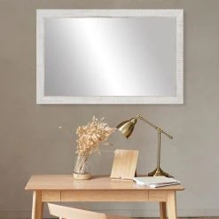 FrameMyMirror Huntington Framed Wall Mirror, White, 36"x36"