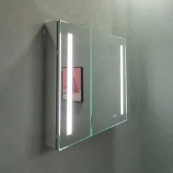 Cenports Commerce Vyaya Aluminum Recessed Or Surface Mount Mirror Medicine Cabinet VYY-AC28-30 -Laural Home Shop 5dc14af402681f77 6482 w800 h800 b0 p0