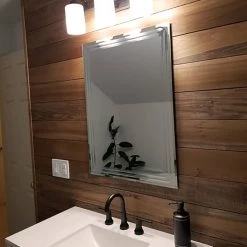 Decor Wonderland Frameless Tri-Bevel Wall Mirror, 23.6" X 39.5" -Laural Home Shop 5e015e480259bd3c 2729 w800 h800 b0 p0