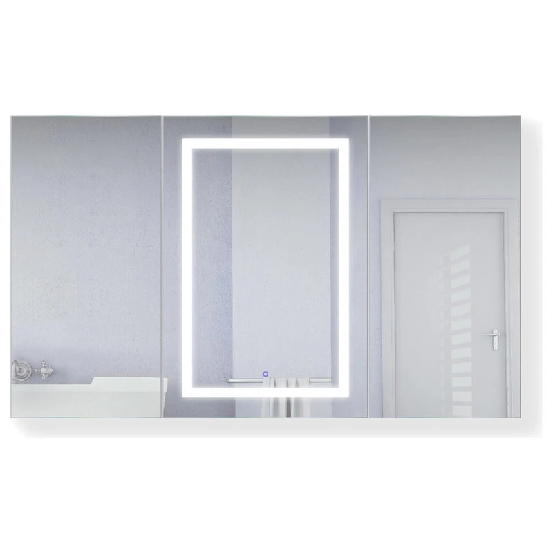 Krugg Reflections 60"x36" LED Medicine Cabinet, Dimmer/Defog, Makeup Mirror, And USB, Light Left 3 Krugg Reflections 60"x36" LED Medicine Cabinet, Dimmer/Defog, Makeup Mirror, And USB, Light Left