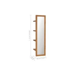 Vida XL International B.V. VidaXL Solid Teak Wood Wall Mirror With Shelves Wooden Mirror Bedroom Bathroom -Laural Home Shop 5f5171590364d4d3 8851 w800 h800 b1 p0