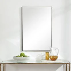 FIND Thin Frame Minimalist Mirror, Gunmetal -Laural Home Shop 5fc1e13b0010bb0e 0401 w800 h800 b0 p0