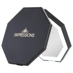 Impressions Vanity Company Cosmic Wireless LED Compact Mirror, Adjustable Brightness, Black