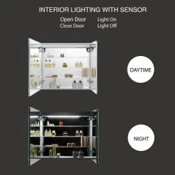 Blossom Kitchen & Bath Supply LED Medicine Cabinet With Defogger, 36x32 -Laural Home Shop 6011912f010e9366 5966 w800 h800 b0 p0