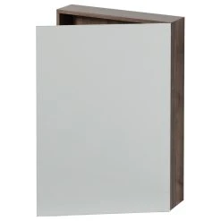 Coppice Wooden Bathroom Mirror Cabinet | Wireworks Magnifier, Dark Walnut