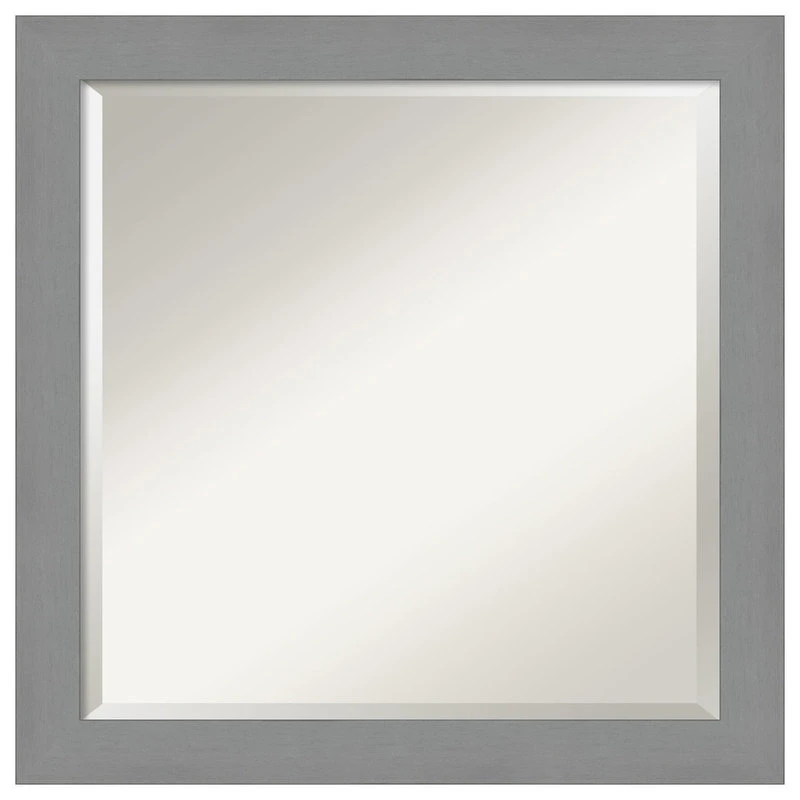 Amanti Art Brushed Nickel Beveled Bathroom Wall Mirror - 23.5 X 23.5 In. 3 Amanti Art Brushed Nickel Beveled Bathroom Wall Mirror - 23.5 X 23.5 In.