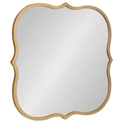 Uniek Higby Framed Wall Mirror, Gold, 21"x21"