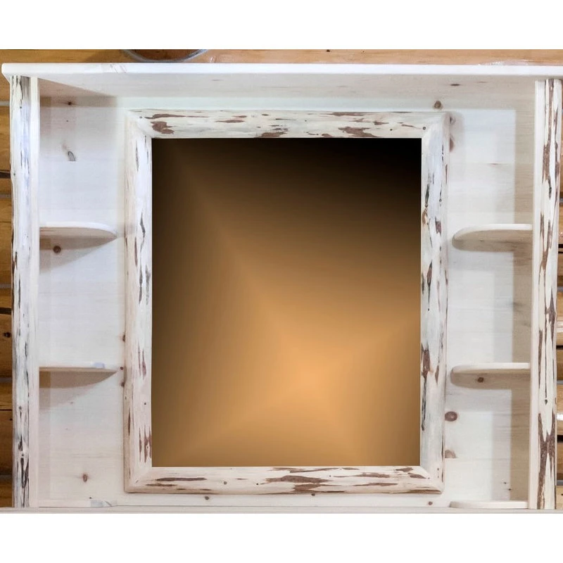 Montana Wood Work Montana Log Collection Wood Deluxe Dresser Mirror In Clear Lacquer MWDDMV 4 Montana Wood Work Montana Log Collection Wood Deluxe Dresser Mirror In Clear Lacquer MWDDMV - Image 2