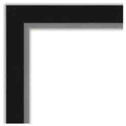 Amanti Art Eva Black Silver Narrow Beveled Bathroom Wall Mirror - 39 X 27 In. -Laural Home Shop 6151b1850d1d1a61 5257 w800 h800 b1 p0