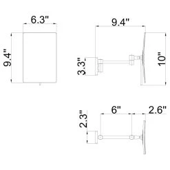 Wellfor Group LLC Rectangular Wall Mount Makeup Vanity Mirror 360 Degree Rotation 19 Wellfor Group LLC Rectangular Wall Mount Makeup Vanity Mirror 360 Degree Rotation -Laural Home Shop 621140fa03918214 6601 w800 h800 b1 p0