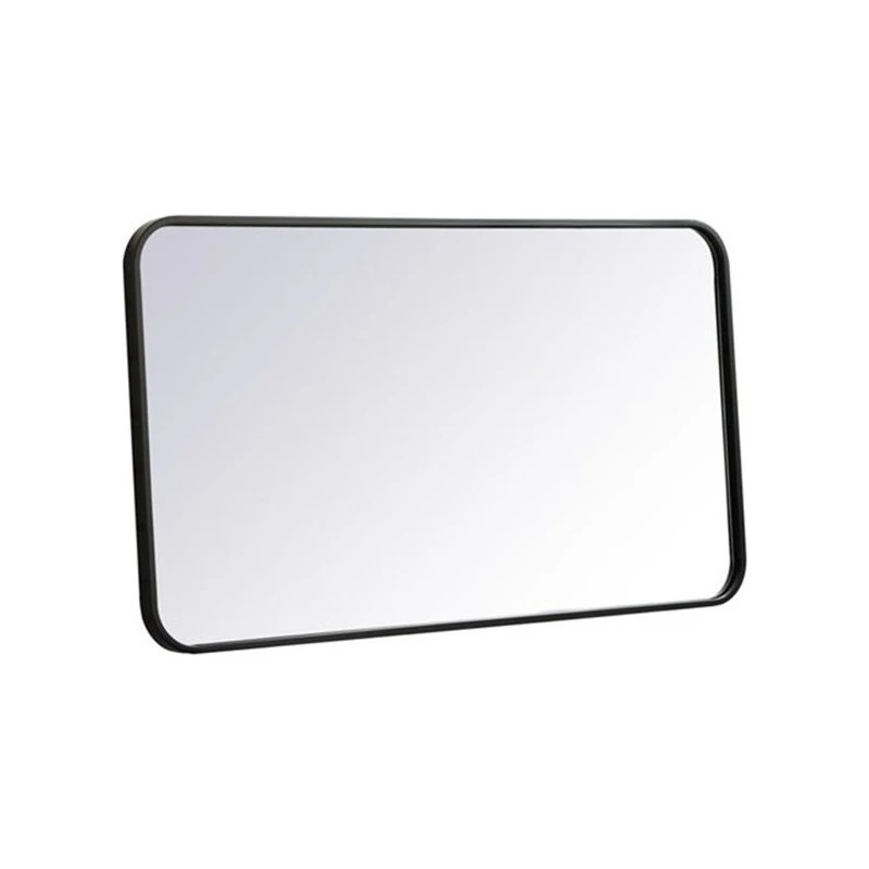 Elegant Furniture & Lighting Elegant Decor Evermore 20x36" Soft Corner Metal Rectangular Mirror In Black 7 Elegant Furniture & Lighting Elegant Decor Evermore 20x36" Soft Corner Metal Rectangular Mirror In Black - Image 5
