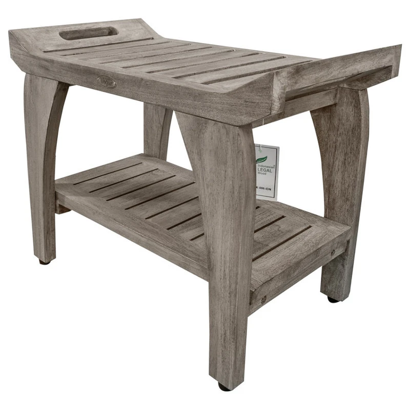 DecoTeak CoastalVogue Tranquility 24" Wide ShowerBench GR156, Gray 10 DecoTeak CoastalVogue Tranquility 24" Wide ShowerBench GR156, Gray - Image 8