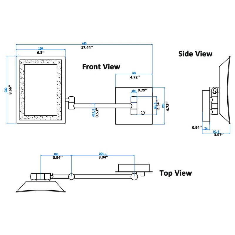 16 Gauge Sinks 17.44-in. W Magnifying Mirror RPBK-20276 4 16 Gauge Sinks 17.44-in. W Magnifying Mirror RPBK-20276 - Image 2