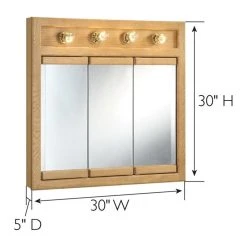 Design House Richland 30-Inch Bathroom Medicine Wood Cabinet In Nutmeg Oak -Laural Home Shop 633101ae03d8ba63 1444 w800 h800 b1 p0