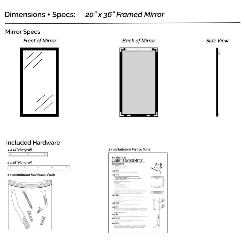 FrameMyMirror Warren White Framed Mirror, 20" X 36" 12 FrameMyMirror Warren White Framed Mirror, 20" X 36" - Image 10