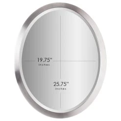 Head West, Inc. Head West Classic Chrome Oval Metal Framed Beveled Vanity Mirror - 23" X 29" -Laural Home Shop 63a1d6ca02b5eeb0 1676 w800 h800 b1 p0