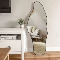 Mirrorize Canada Black Long Asymmetrical/Irregular Wall Mirror, 18"x48" 11 Mirrorize Canada Black Long Asymmetrical/Irregular Wall Mirror, 18"x48" -Laural Home Shop 63b1d2e903d56620 3195 w800 h800 b0 p0