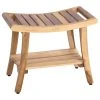 EcoDecors EarthyTeak Harmony 24" Teak Shower Bench With Shelf And LiftAide Arms -Laural Home Shop 64112cc00a2ed409 8237 w800 h800 b1 p0