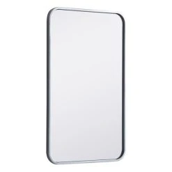 Elegant Furniture & Lighting Elegant Decor Evermore 18x30" Soft Corner Metal Rectangular Mirror In Silver -Laural Home Shop 64415c1a03524043 0295 w800 h800 b1 p0
