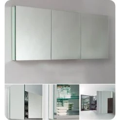 Fresca FMC8019 60" Triple Door Frameless Medicine Cabinet - Mirror -Laural Home Shop 6471866a0e5a952c 5455 w800 h800 b0 p0