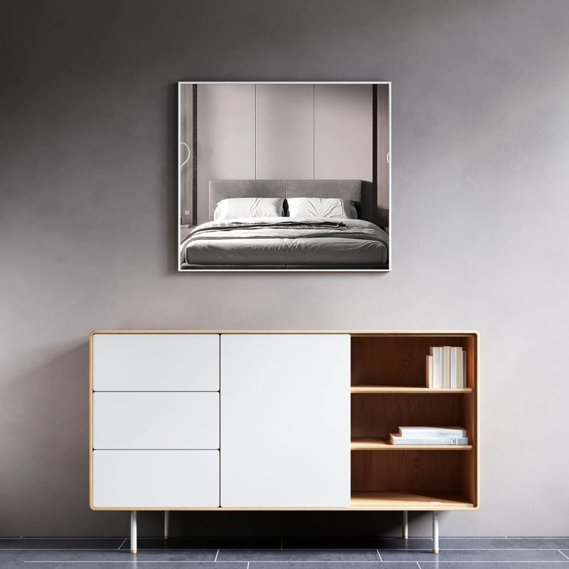 Dowell K&B Supplies Mattox Mirror, White, 36"w X 32"h X 1"d 3 Dowell K&B Supplies Mattox Mirror, White, 36"w X 32"h X 1"d