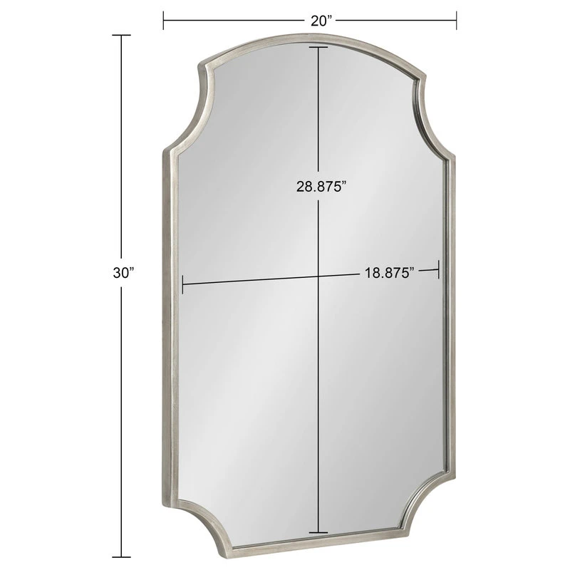 Uniek Carlow Framed Wall Mirror, Silver 20x30 7 Uniek Carlow Framed Wall Mirror, Silver 20x30 - Image 5