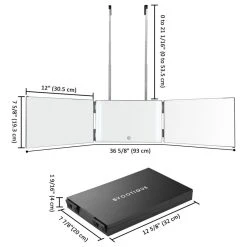 Yescom Byootique 3 Way Mirror Trifold W/ LED Lights Telescoping Hooks For Hair Cutting -Laural Home Shop 6591e0af0229d7b9 4216 w800 h800 b1 p0