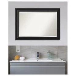 Amanti Art Colonial Black Beveled Bathroom Wall Mirror - 42 X 30 In. 12 Amanti Art Colonial Black Beveled Bathroom Wall Mirror - 42 X 30 In. -Laural Home Shop 65c171000d1d1a5c 5256 w800 h800 b1 p0