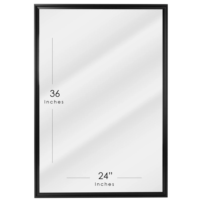Head West, Inc. Head West Glossy Black Edge-to-Edge Float Framed Mirror - 26x38 3 Head West, Inc. Head West Glossy Black Edge-to-Edge Float Framed Mirror - 26x38