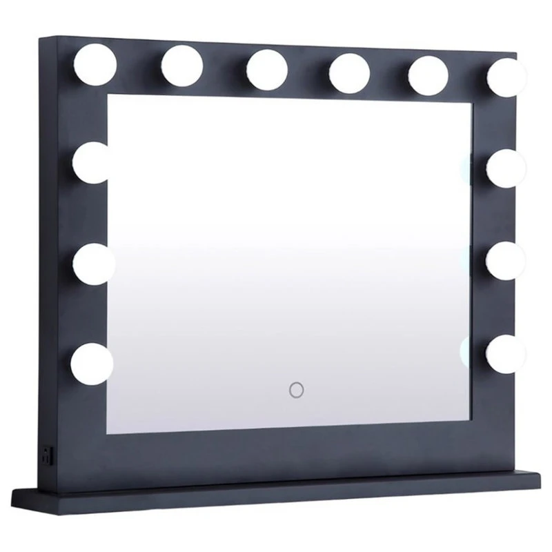 Elegant Furniture & Lighting Elegant Decor Brenda 26" X 32" Plug In LED Vanity Mirror In Black 5 Elegant Furniture & Lighting Elegant Decor Brenda 26" X 32" Plug In LED Vanity Mirror In Black - Image 3