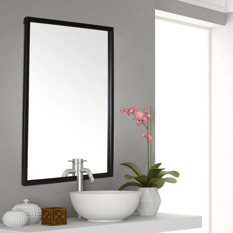Mirrorize Canada 35"x24" Large Wall Mirror Black Metal Frame Bathroom Vanity Bedroom Decor 6 Mirrorize Canada 35"x24" Large Wall Mirror Black Metal Frame Bathroom Vanity Bedroom Decor - Image 4