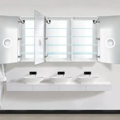 Krugg Reflections USA 72x42 Recessed Or Surface Mount Medicine Cabinet 12 Shelves, LED, Llr 10 Krugg Reflections USA 72x42 Recessed Or Surface Mount Medicine Cabinet 12 Shelves, LED, Llr -Laural Home Shop 667104580151d66f 5085 w800 h800 b0 p0