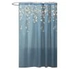 Lush Décor Flower Drops Federal Blue/White Shower Curtain 72x72