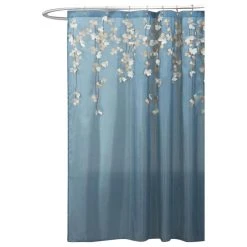 Lush Décor Flower Drops Federal Blue/White Shower Curtain 72x72