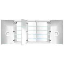 Krugg Reflections USA 66x42 Recessed/Surface Mount Medicine Cabinet 12 Shelves, LED, Left-Left-Right H 14 Krugg Reflections USA 66x42 Recessed/Surface Mount Medicine Cabinet 12 Shelves, LED, Left-Left-Right H -Laural Home Shop 66f177ef01f94a63 6618 w800 h800 b1 p0