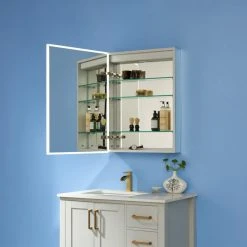 Vinnova 24" Rectangular Frameless Lighted Medicine Cabinet Wall Mounted Mirror -Laural Home Shop 66f1a1ea01a9c0b8 5342 w800 h800 b0 p0