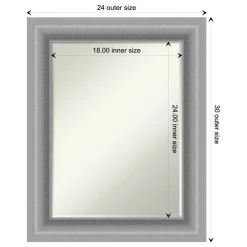 Amanti Art Peak Polished Nickel Petite Bevel Bathroom Wall Mirror 24 X 30 In. 14 Amanti Art Peak Polished Nickel Petite Bevel Bathroom Wall Mirror 24 X 30 In. -Laural Home Shop 6711619003b7917a 7749 w800 h800 b1 p0